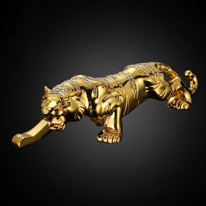 Chinese Style Metal Tiger Model Wealth Success Decoration Home Office Decoration Tabletop Ornaments Car Accessories