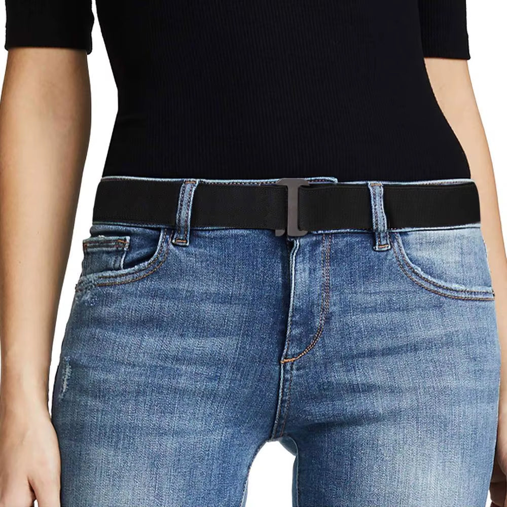 8 Styles No Show Women Stretch Belt Invisible Elastic Web Strap Belt with Flat Buckle for Jeans Pants Dresses