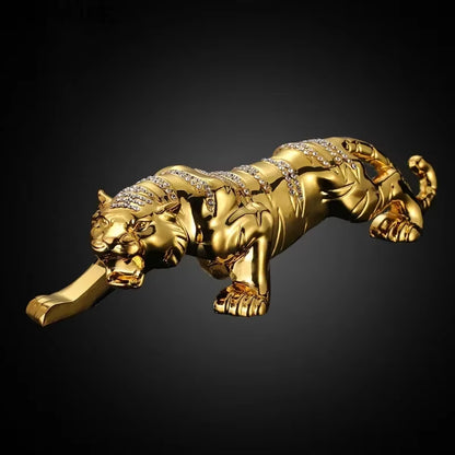 Chinese Style Metal Tiger Model Wealth Success Decoration Home Office Decoration Tabletop Ornaments Car Accessories