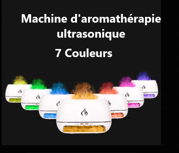 Nouveau Diffuseur d'Huiles Essentielles & Humidificateur d'Air en Cristal de Sel de l'Himalaya – Effet Flamme 3D, Lumières Colorées et Aromathérapie Relaxante