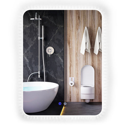 Miroir De Salle De Bain IP44 Avec Lumières LED Et Antibuée 80 X 60 CM Miroir Mural Avec 3 Températures De Couleur Réglables