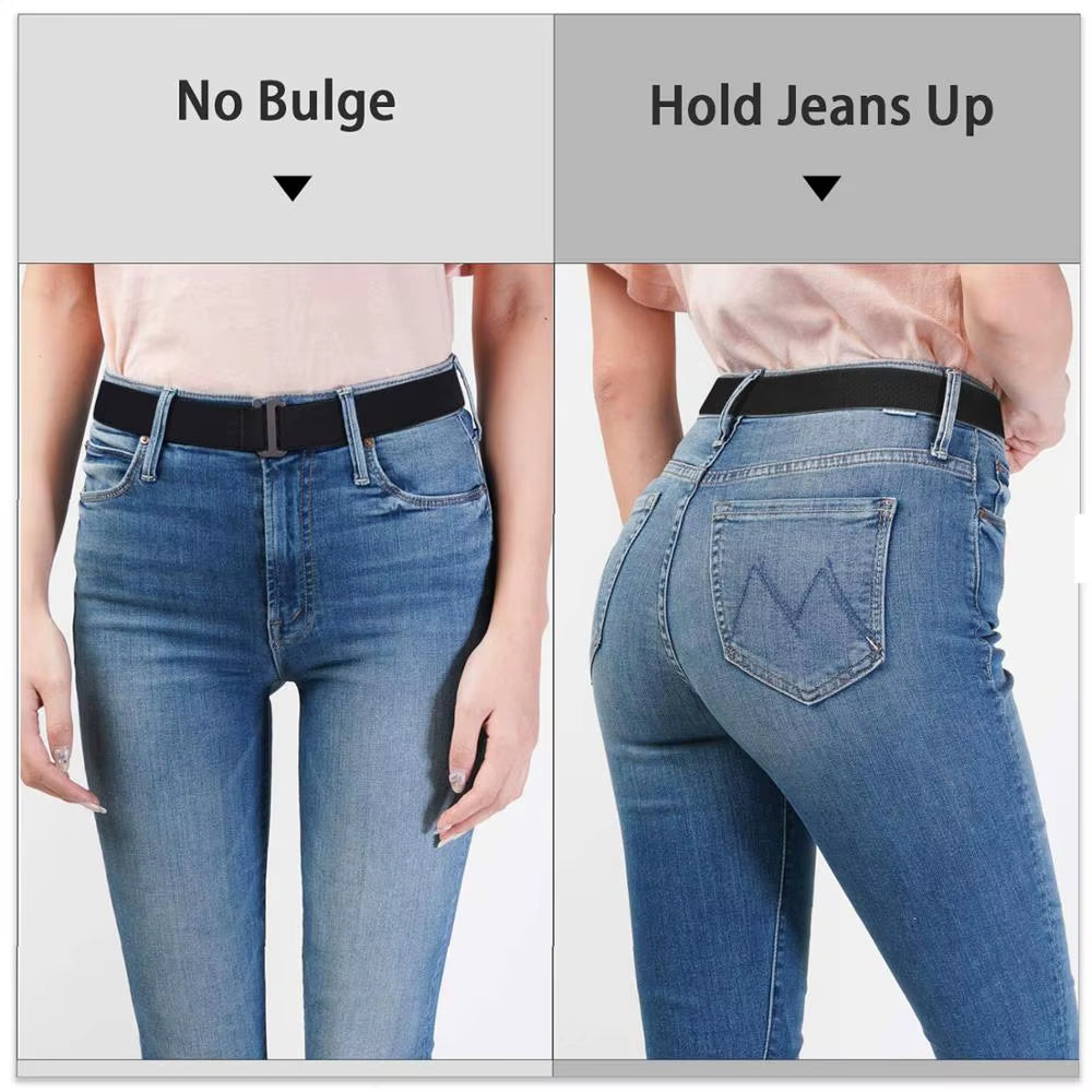 8 Styles No Show Women Stretch Belt Invisible Elastic Web Strap Belt with Flat Buckle for Jeans Pants Dresses