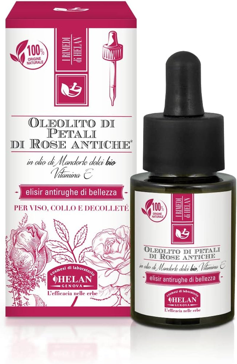 , Huléolite De Pétales De Roses Antiques, Huile D'Amande Dolci, Elisir Antirides, 15 Ml